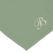 Donkere Sage Green met Monogram Initiaal Korte Tafelloper (Hoek)