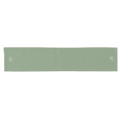 Donkere Sage Green met Monogram Initiaal Korte Tafelloper (Horizontaal)