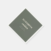 Donkere Sage Green Rustic Modern Minimalist Weddin Servet (Hoek)