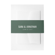 Donkere Sage Green White Text Wedding