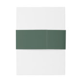 Donkere Sage Green White Text Wedding Uitnodigingen Wikkel (Achterkant Voorbeeld)