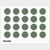 Donkere Sage Groene Chique Whimsical Zakelijke Bru Ronde Sticker (Vel)