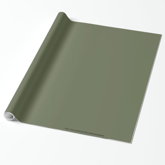 Donkere Sage Groene Elegante Neutrale Stevige Diep Cadeaupapier (Uitgerold)