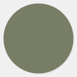 Donkere Sage Groene Elegante Neutrale Stevige Kleu Ronde Sticker