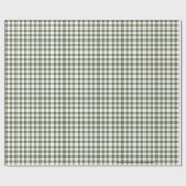 Donkere Sage Groene en Witte Gingham Neutrale Kleu Cadeaupapier (Vlak)