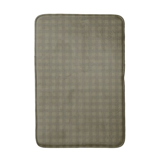 Donkere Sage Groene Gingham Plaid Patterned Badmat (Voorkant Verticaal)