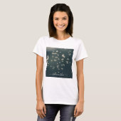 Donkere Sage Groene Paardebloem Witte Script Naam T-shirt (Voorkant volledig)