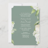 Donkere Sage Witte Hydrangea Beide Ouders Bruiloft Kaart (Voorkant)