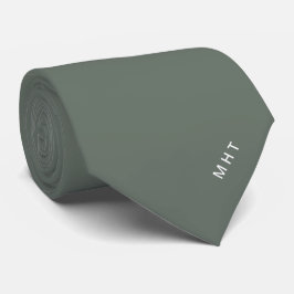 Donkere Salie Moderne Initialen Minimalistische Mo Stropdas
