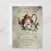 Donkere Salie | Winter Bloemige Bruiloftstheeroos  Kaart (Voorkant)