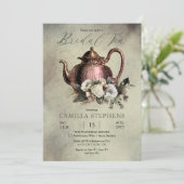 Donkere Salie | Winter Bloemige Bruiloftstheeroos  Kaart (Staand voorkant)