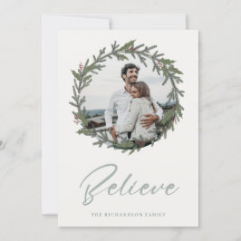 Donkere saliegroene kerstkrans foto geloof feestdagenkaart