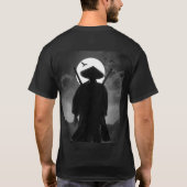Donkere Samurai Silhouet Volle Maan T-shirt (Achterkant)