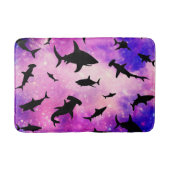 Donkere schaduw vis haai op gradiënt melkwegstelse badmat (Voorkant)