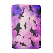 Donkere schaduw vis haai op gradiënt melkwegstelse badmat (Voorkant Verticaal)