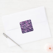 Donkere schaduwen Paarse Bloemen Textuur Vierkante Sticker (Envelop)