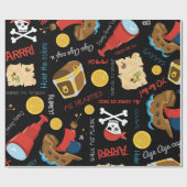 Donkere schatteiland Pirate Wrapping Paper Cadeaupapier (Vlak)