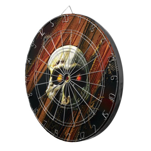 Donkere schedel dartbord (Voorkant Rechts)