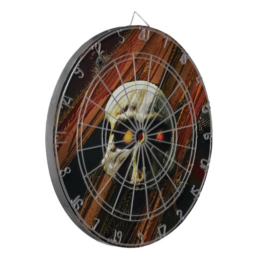 Donkere schedel dartbord (Voorkant Links)