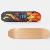 Donkere schedel dood vuur 2 persoonlijk skateboard (Horizontaal)
