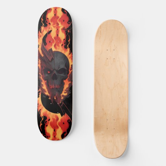 Donkere schedel dood vuur 5 Origineel Persoonlijk Skateboard (Voorkant)
