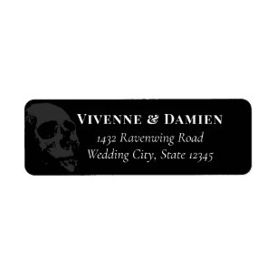 Donkere Schedel Elegante Goth Huwelijk Etiket