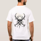 Donkere schedel embleem met kruisbeenderen en verb t-shirt (Achterkant)
