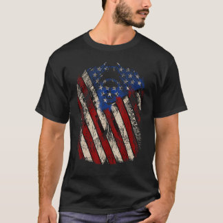 Donkere Schedel Engel VS Vlag Patriottische Amerik T-shirt