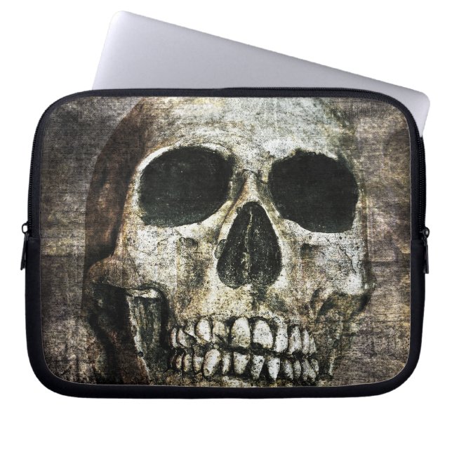 Donkere schedel laptop sleeve (Voorkant)
