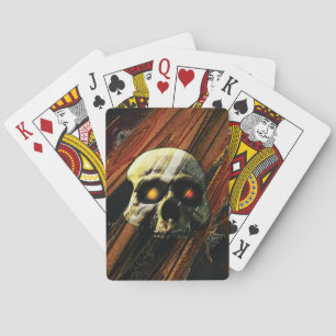 Donkere schedel pokerkaarten