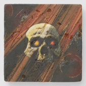 Donkere schedel stenen onderzetter (Voorkant)