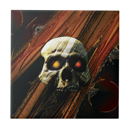 Donkere schedel tegeltje (Voorkant)