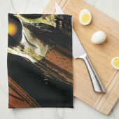 Donkere schedel theedoek (Quarter Fold)