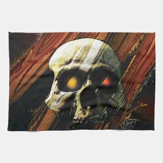 Donkere schedel theedoek (Horizontaal)