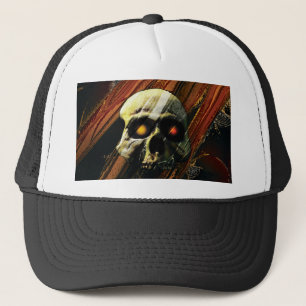 Donkere schedel trucker pet