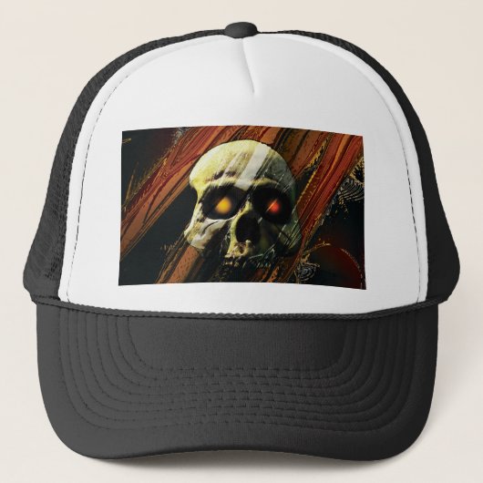Donkere schedel trucker pet (Voorkant)