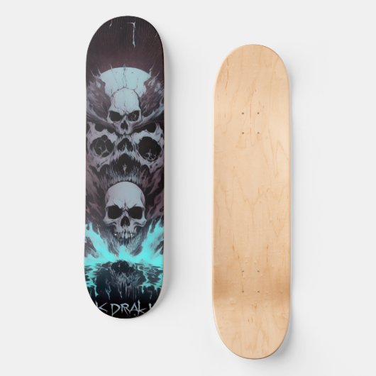 Donkere schedel Water 2 Persoonlijk Skateboard (Voorkant)