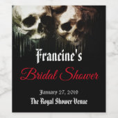 Donkere schedels Artistieke Gotische Bruids Wijn Etiket (Enkel label)