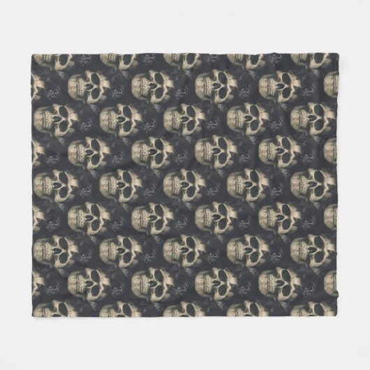 Donkere schedels fleece deken (Voorkant (Horizontaal))