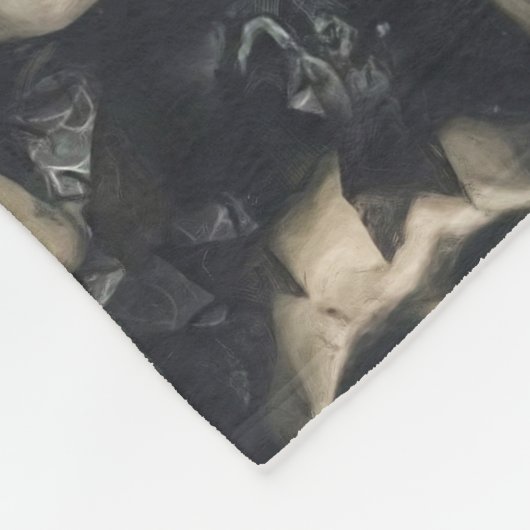 Donkere schedels fleece deken (Hoek)