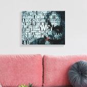 Donkere scheerminstallijn (glans) canvas afdruk (Insitu (Woonkamer))