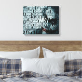 Donkere scheerminstallijn (glans) canvas afdruk (Insitu (Slaapkamer))