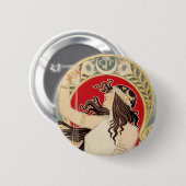 Donkere schoonheid met fruit ronde button 5,7 cm (Voorkant /achterkant)