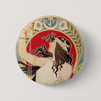 Donkere schoonheid met fruit ronde button 5,7 cm