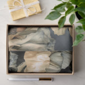 Donkere Schoonheid & Moody Blauwe Bloemen, Portret Tissuepapier (Geschenk)