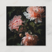 Donkere Sfeervolle Bloemen Bruidsdouche QR Code Informatiekaartje (Achterkant)