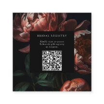 Donkere Sfeervolle Bloemen Bruidsdouche QR Code