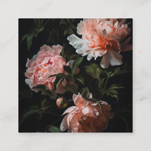 Donkere Sfeervolle Bloemen Bruidsfeest QR-code Informatiekaartje (Achterkant)