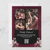 Donkere Sfeervolle Bloemrijke Frame Zwarte QR Code Kaart (Achterkant)