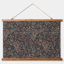 Donkere Sfeervolle Middennachtelijke Bos Bloemige  Hangend Wandkleed